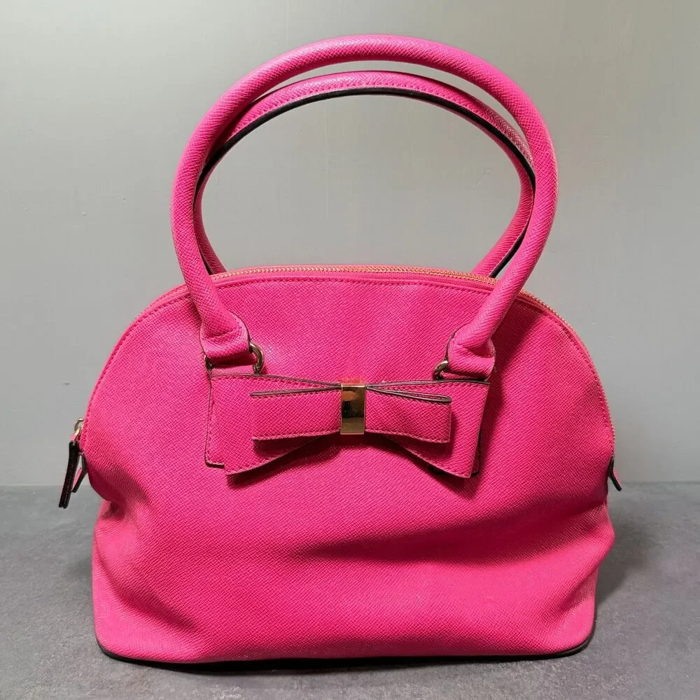 Apt. 9 HandBag | Pink Bow Gold Hardware | Full Zip Medium Purse